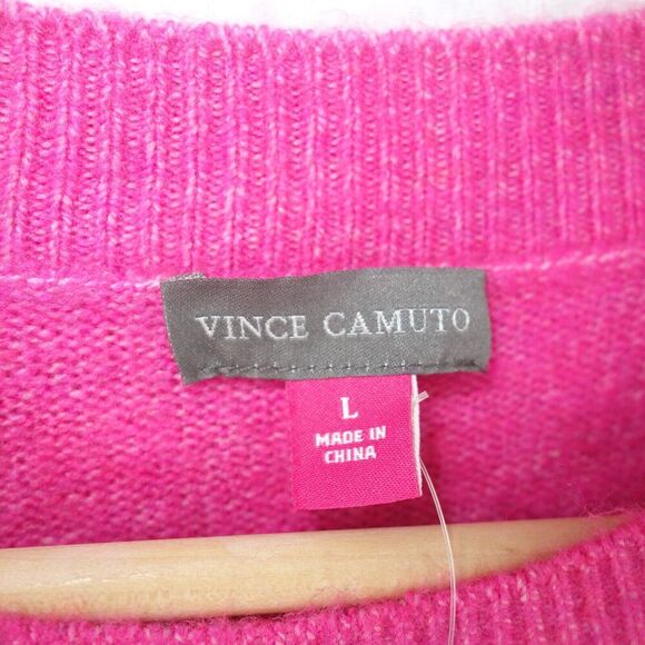 NEW Vince Camuto Center Seam Crewneck Soft Sweater Pink Paradox Women's Large - Picture 6 of 10